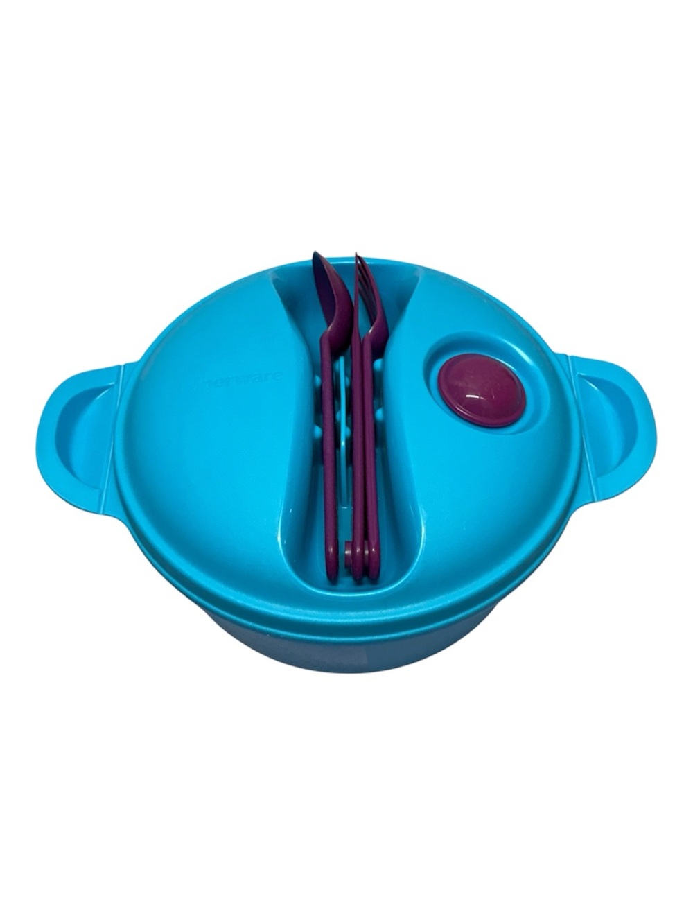 Tupperware Hot Food On the Go Container 6.25 Cup Capacity & Utensils Item 1700-6